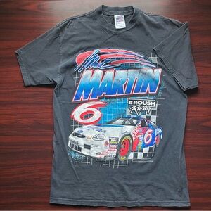 Vintage NASCAR T Shirt Mark Martin Roush Racing Mens Large 90s